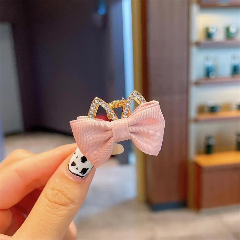 Children's Bow Rhinestone Crown Hairpin