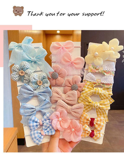 Children's Hair Ring Mesh Bow Set Head Flower