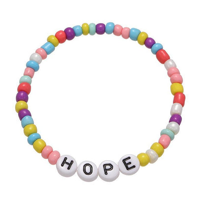 Hand-made Letter Encouraging Word Children's Bead Bracelet