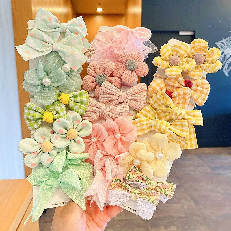 Children's Hair Ring Mesh Bow Set Head Flower