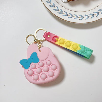 Small Keychain Coin Purse Spaceman Bear Fingertip Toy