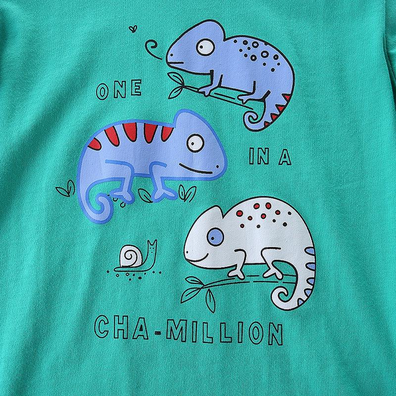 Knitted cotton boys' short sleeve two piece cartoon