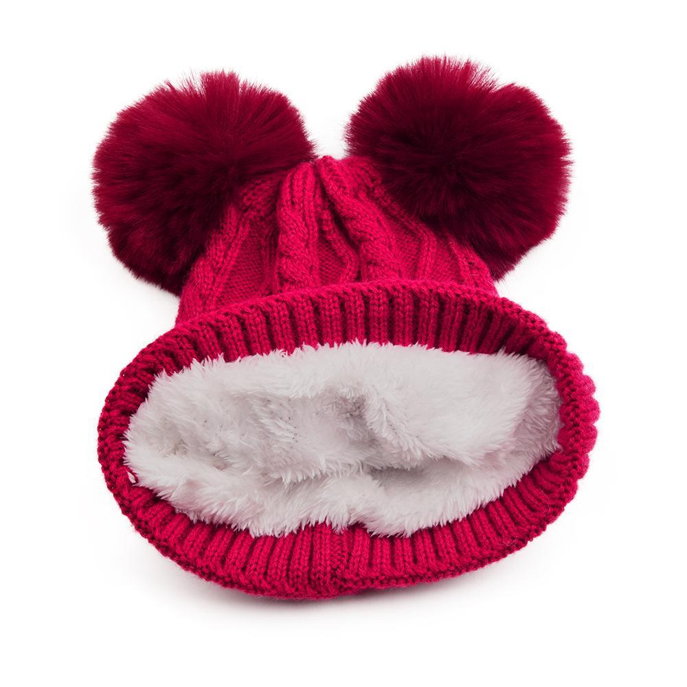 Children's Removable Wool Ball Warm Wool Knitted Cap