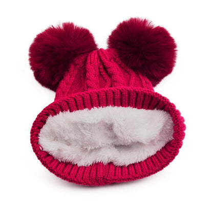 Children's Removable Wool Ball Warm Wool Knitted Cap