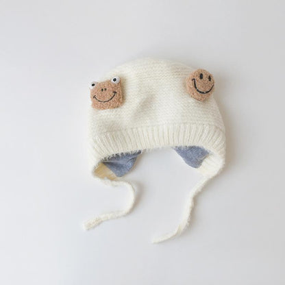 Baby Cartoon Knit Cap Strap Warm Ear Protection Cap