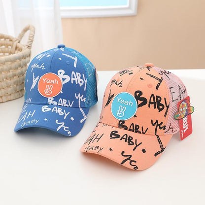 Children Graffiti Print Kids Sunshade Mesh Cap