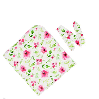 Newborn Baby Wrap Towel Headband Suit