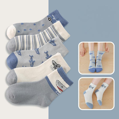 Children's Cartoon Striped Letter Cotton Socks