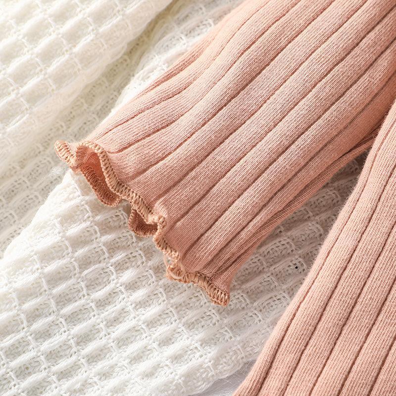 Children's Long Sleeve Knit Top with Half High Neck