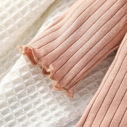 Children's Long Sleeve Knit Top with Half High Neck