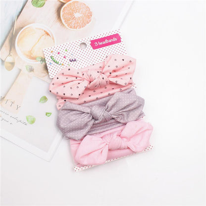 Baby Hair Band Three-piece Printed Headband Children's Bow