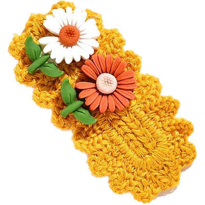 Kids Wool Knitted Little Daisy Headdress Hairpin