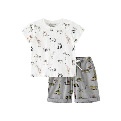 Children's short sleeved shorts two piece set