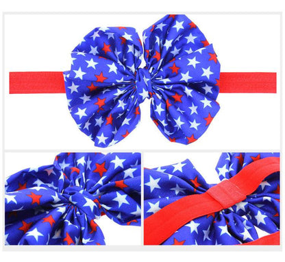 Baby Fourth of July Star Pattern Bow Headband