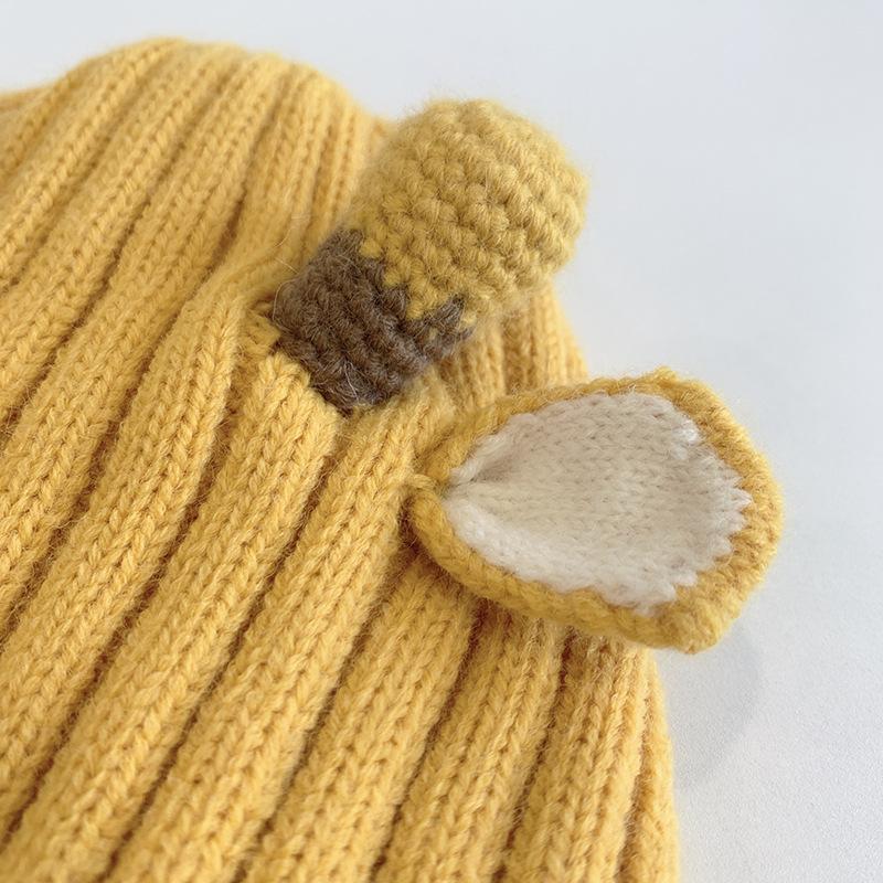 Children's Wool Ear Protection Hat Bee Knitted Hat