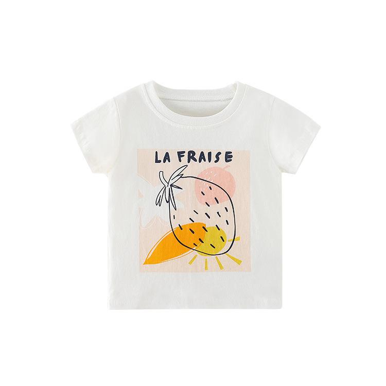 Letter loose girl round neck top short sleeve