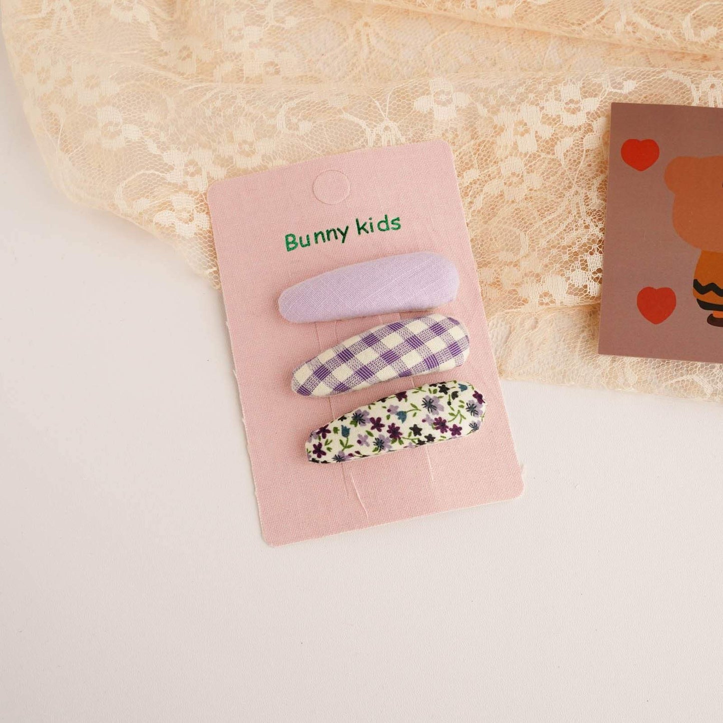 Children's Sponge Hairpin Plaid Floral 3-pack