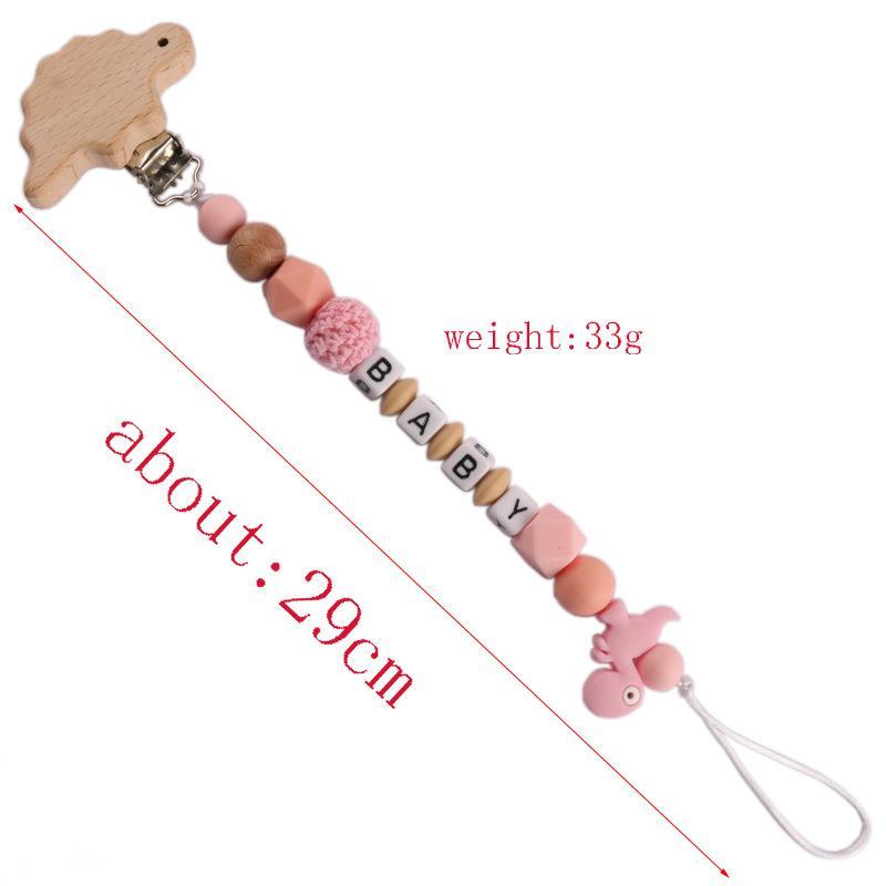 Natural Beech Baby Pacifier Clip Silicone Anti-drop Chain