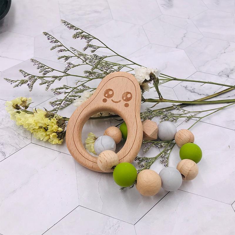 Infant Silicone Pacifier Clip Anti-drop Chain Beech Avocado Bracelet