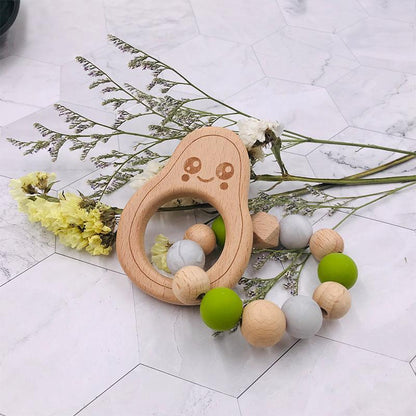 Infant Silicone Pacifier Clip Anti-drop Chain Beech Avocado Bracelet