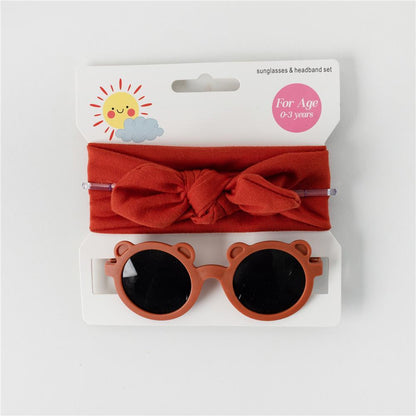 Children's Sunglasses Print Headband Two-Piece Set