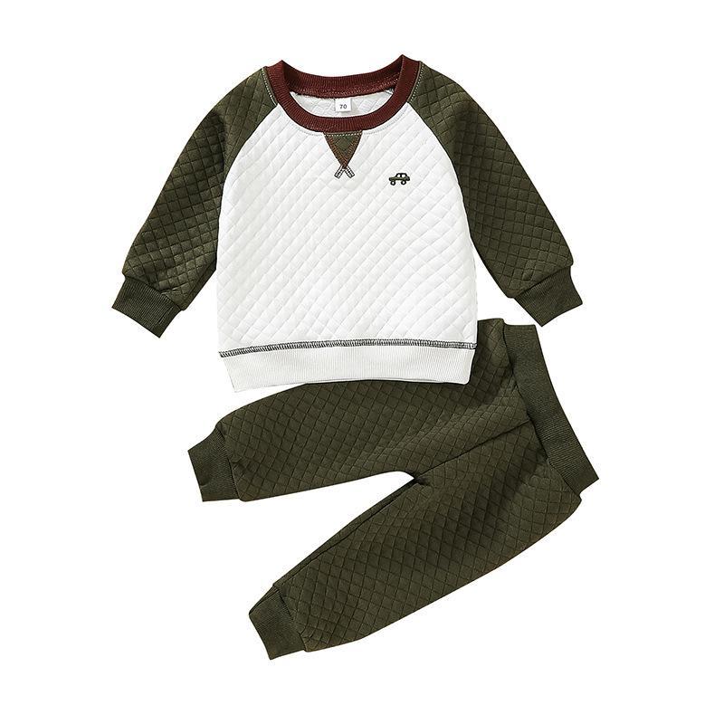 Infant and child casual long sleeve vests pants two-piece set