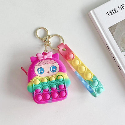 Cartoon Silicone Mini Bag Rabbit Pendant Keychain