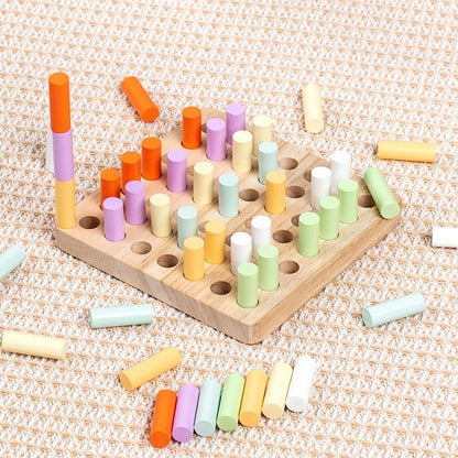 Children's Cylindrical Building Block Toy with Stick Insertion