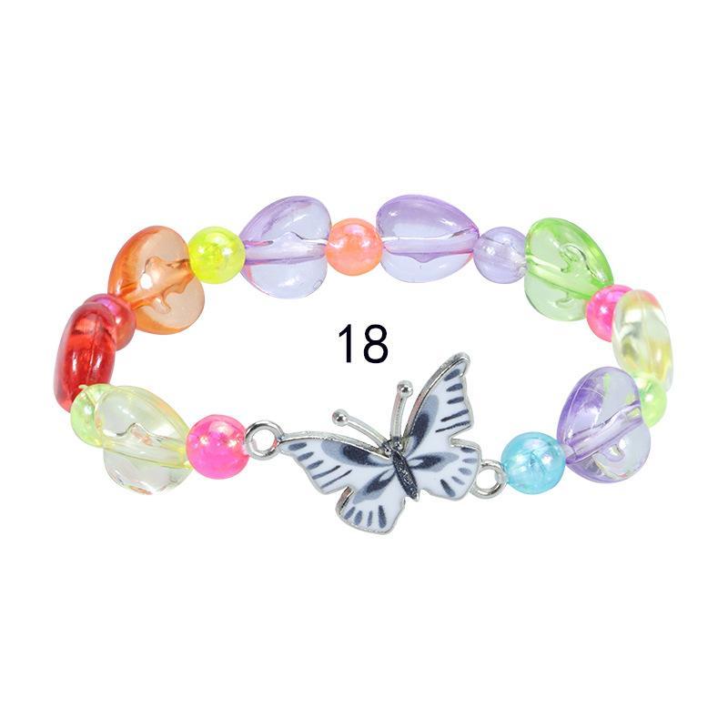 Children's Colorful Beaded Bracelet Colorful Butterfly Bracelet