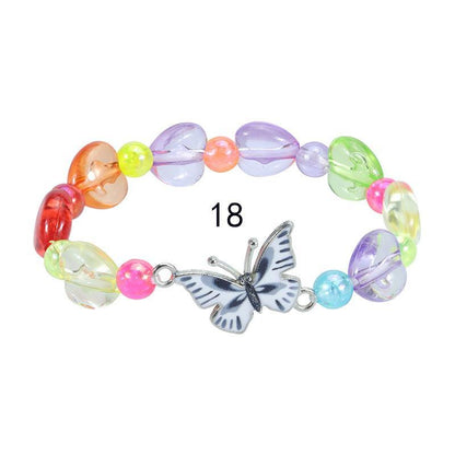 Children's Colorful Beaded Bracelet Colorful Butterfly Bracelet