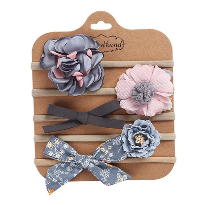 Handmade Bow Hair Band 5pcs/set Stretch Baby Headdress