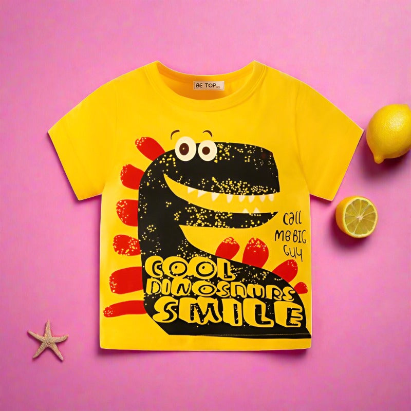Children's cartoon dinosaur short sleeve T-shirt