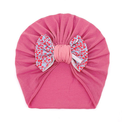 Cute Printed Bow Hat Children's Comfortable Warm Baby Hats