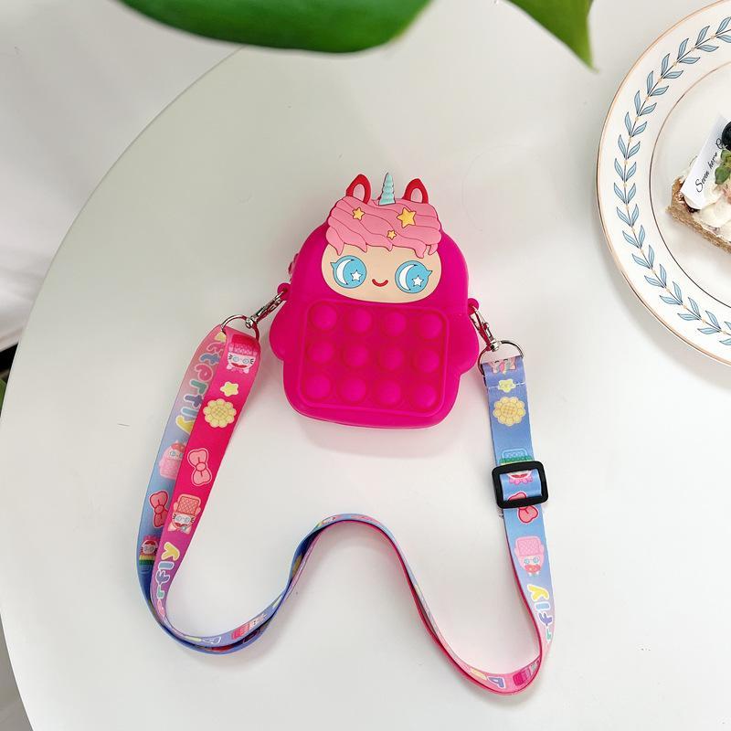 Children's Coin Purse Pink Bow Doll Press Toy