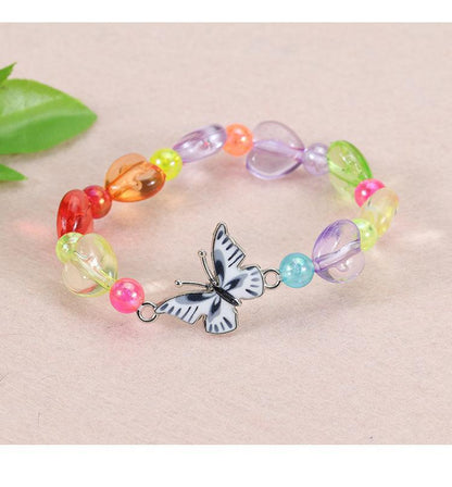 Children's Colorful Beaded Bracelet Colorful Butterfly Bracelet