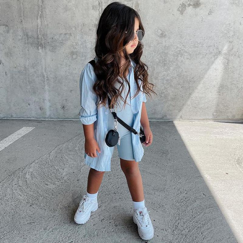 Girl's Striped Shirt Dress