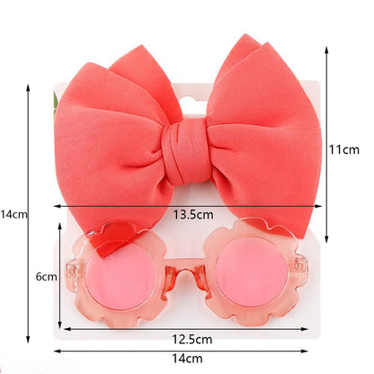 Children's Sunglasses Bow Headband Combination Set