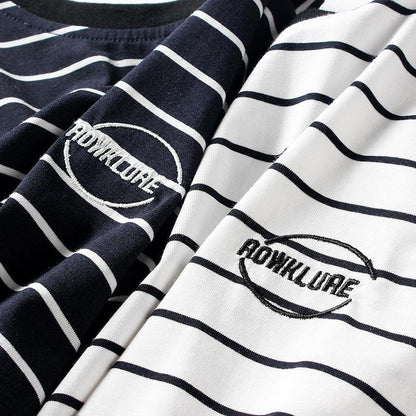 Striped embroidered top children's Short Sleeve