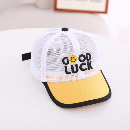 Good Luck Smiley Kids Mesh Sunshade Mesh Cap
