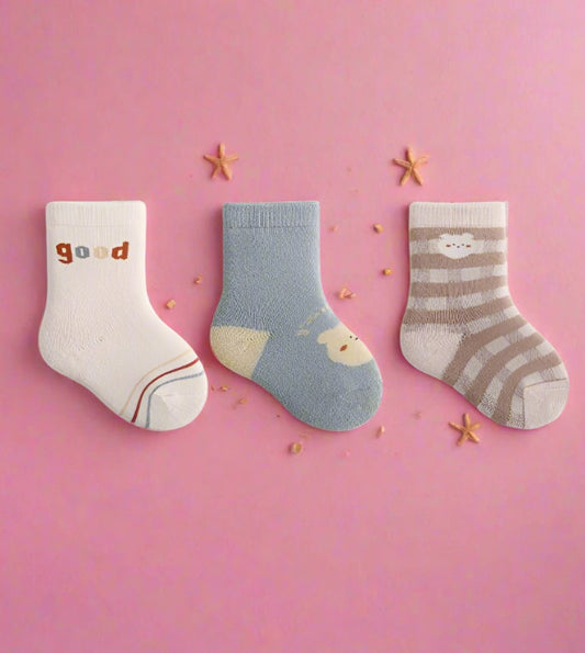 Newborn Baby Socks Padded Terry Warm Cotton Socks