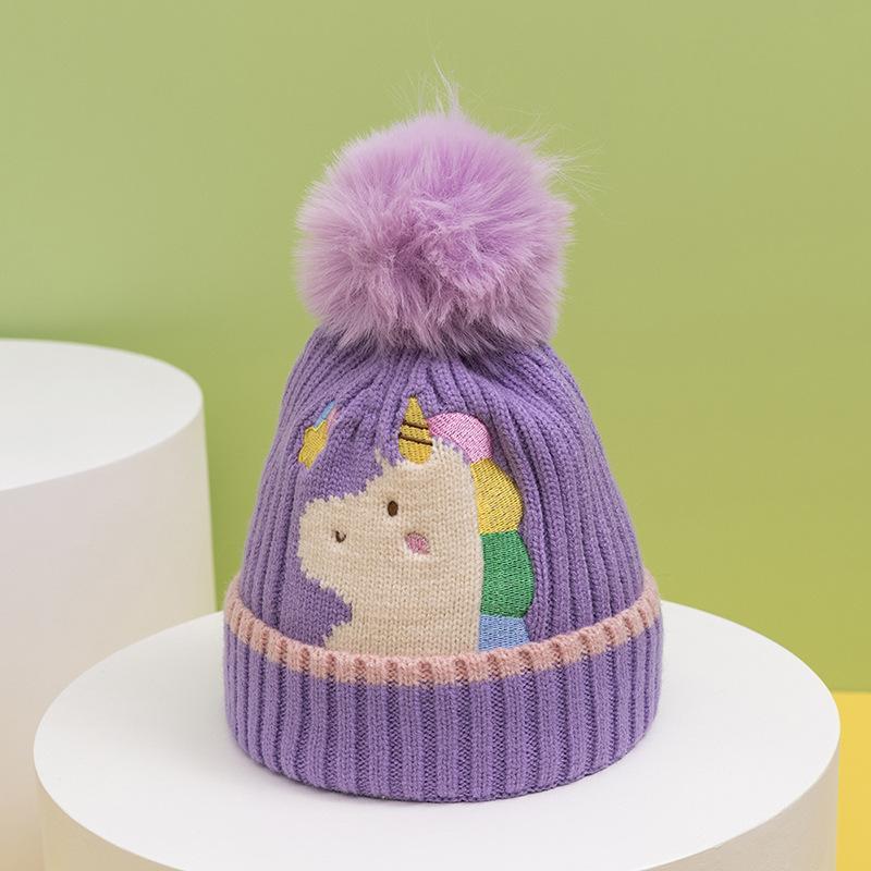 Cartoon Children's Warm Knit Hat Scarf