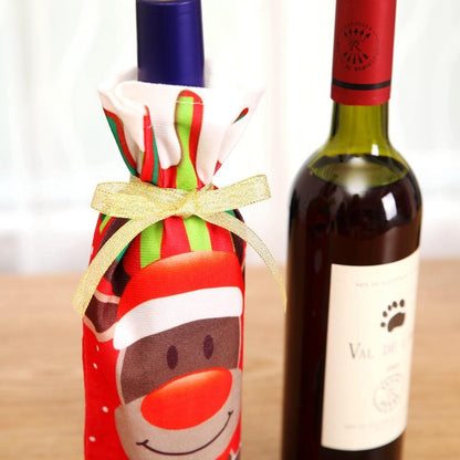 Christmas Decorations Red Wine Bottle Cover Party Supplies