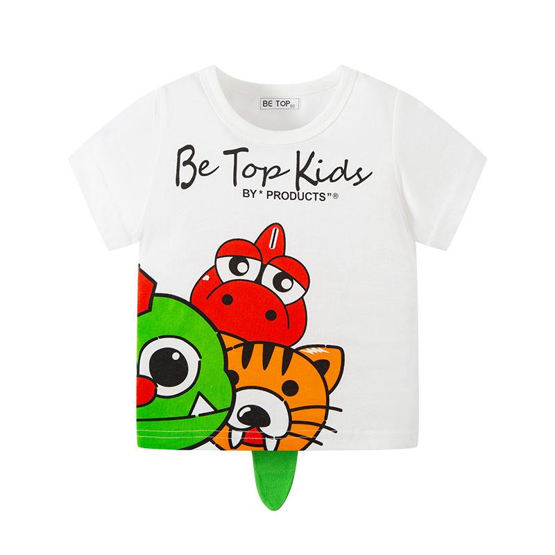 Children's cartoon three-dimensional dinosaur short sleeve boy's baby T-Shirt Top