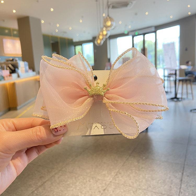 Children's Hairpin Pink Peach Bow Hair Accessories