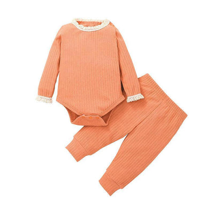 Baby Solid Color Climbing Suit Two-piece Set