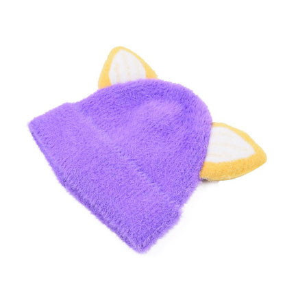 Cartoon Children's Cat Ear Knitted Hat Warm Plush Hat