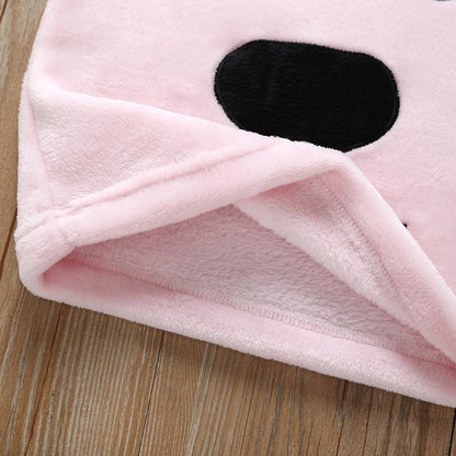 Children's Double-sided Flannel Warm Three-Piece Set for Autumn and Winter