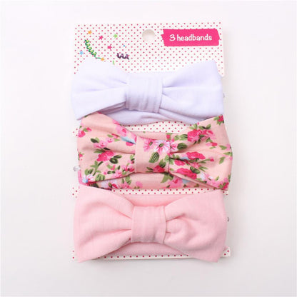 Baby Hair Band Three-piece Printed Headband Children's Bow