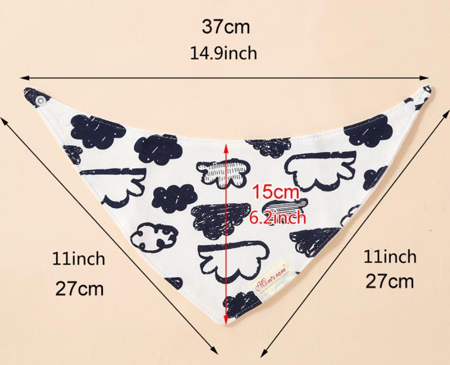 3pcs/set Baby Triangle Bib Saliva towel