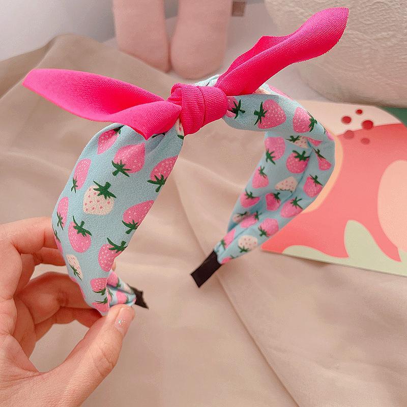 Fruit Print Colorblock Bow Children's Hair Hoop